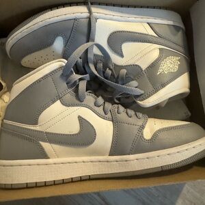 Jordan Air Mid Sneakers in Stealth Gray and White